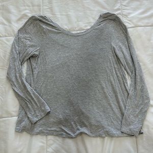 Long Sleeve Top With Front & Back Scoop Neck